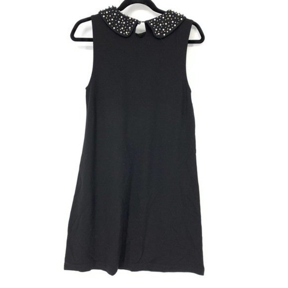 Vivienne Tam Black Sleeveless Embellished Studded Pearl Collar Mini Dress - Picture 4 of 5